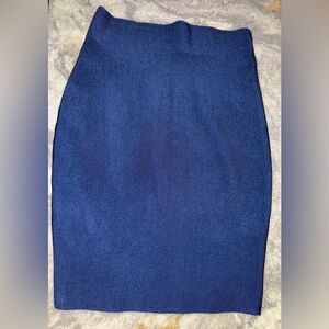 Navy blue bandage midi skirt